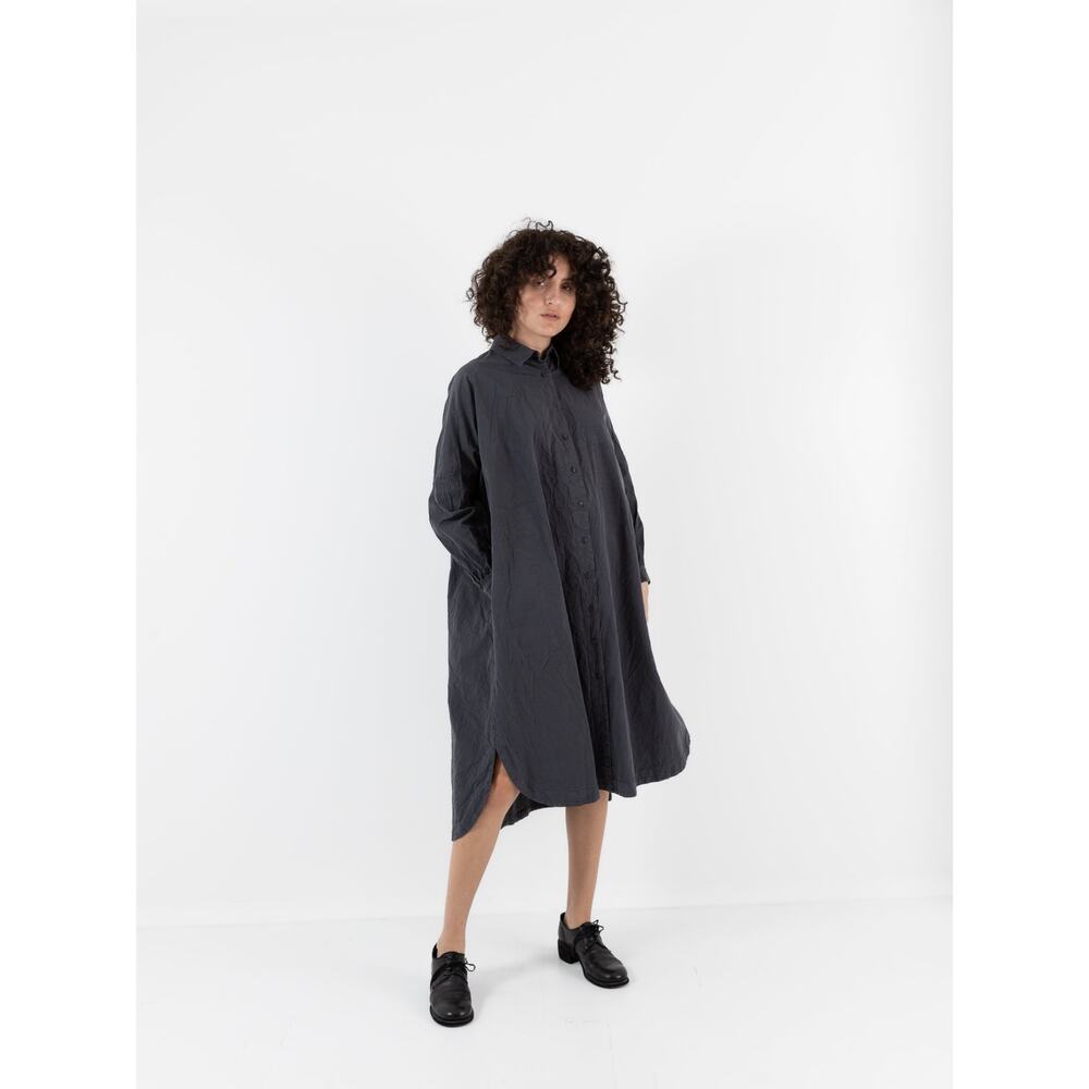 Casey Casey Yuki Oversized Button Down Shirt Dress in Black XS